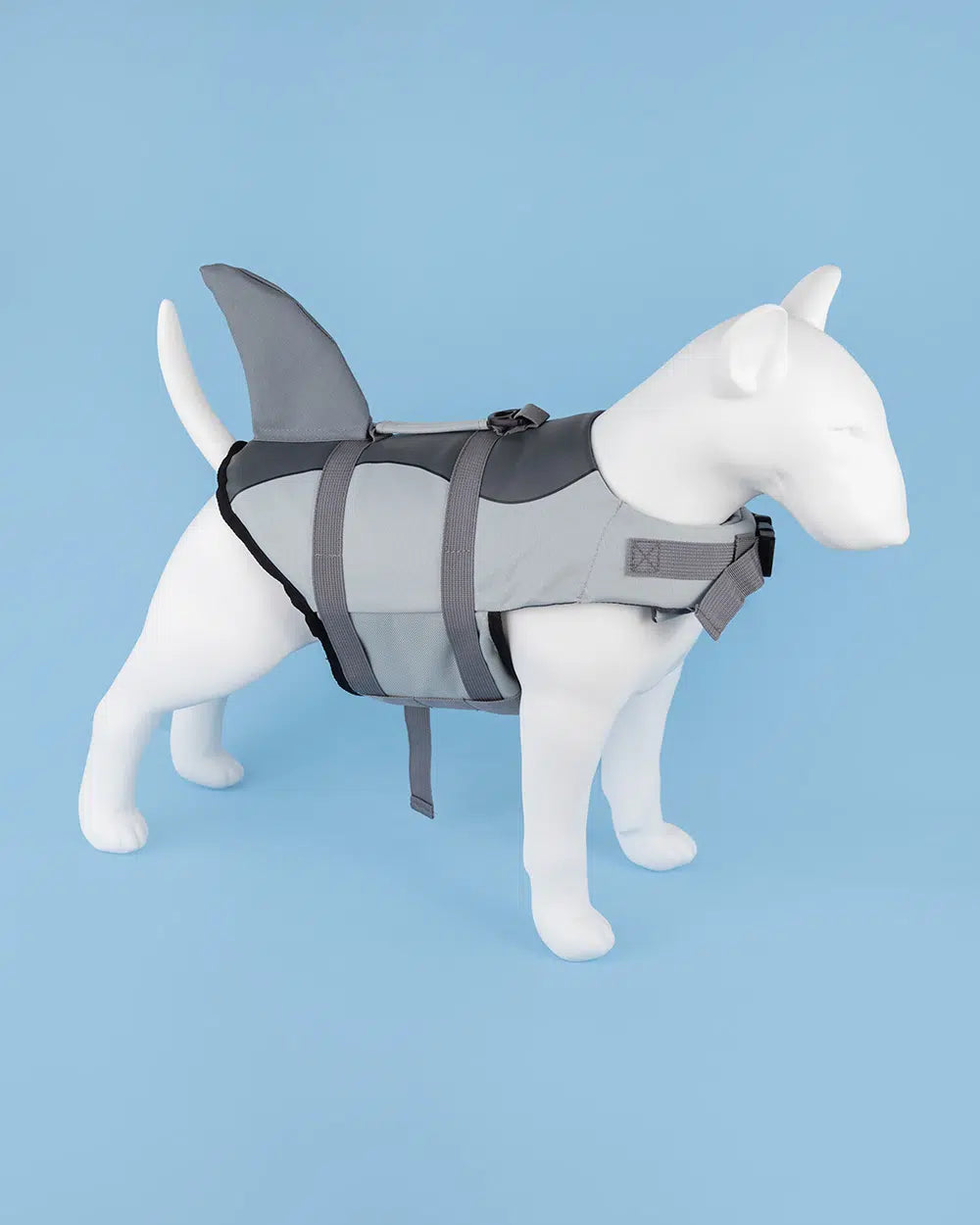 Hundeschwimmweste „Doggy Shark“ – Rettungsweste im Haifisch-Design, mit Griff & Reflex, Größen XS–XL“