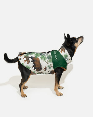 Hundejacke mit Rückenverschluss und Wildschwein-Waldmotiv
