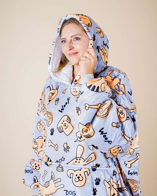 Bluza koc kocobluza w pieski WOOF TIME