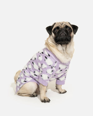 Warmer, elastischer Hundepullover mit Schäfchenmotiv OSLO